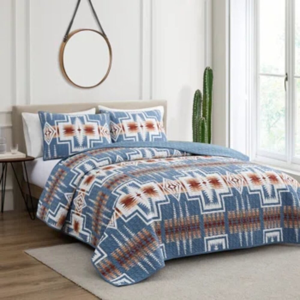 PENDLETON Harding 3 Pc. Queen COVERLET SET ~ Stunning! - Picture 2 of 5